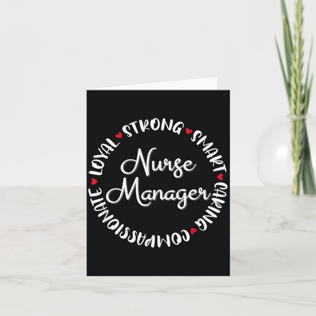 Nurse Manager Nurses Nursing Graduation Medical Lo Karte (Vorderseite)