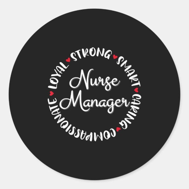 Nurse Manager Nurses Nursing Graduation Medical Lo Runder Aufkleber (Vorderseite)