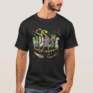 Nurse Mardi Gras Leopard Festival Party Locarno T-Shirt