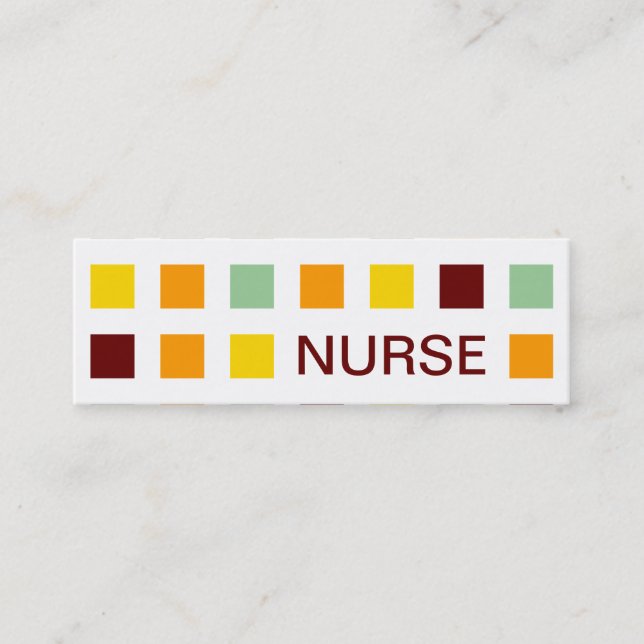 NURSE (Mod-Quadrate) Mini Visitenkarte (Vorderseite)