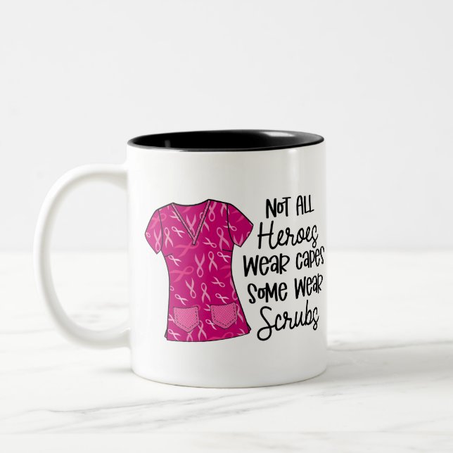 Nurse Modern Typografy Superhero Scrubs Sprichwort Zweifarbige Tasse (Links)