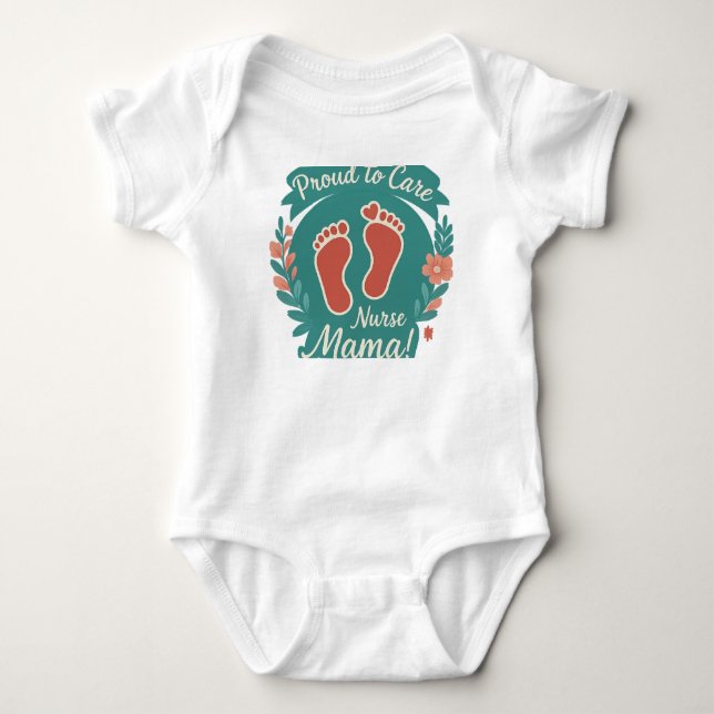 "Nurse Mom" Baby T-Shirt Collection Baby Strampler (Vorderseite)