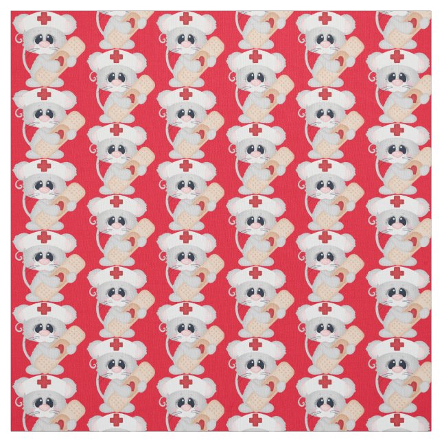 Nurse Mouse Pima Baumwollgewebe Stoff (Muster)