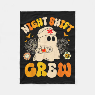 Nurse Night Shift Crew Ghost Halloween Nurse Funny Fleecedecke