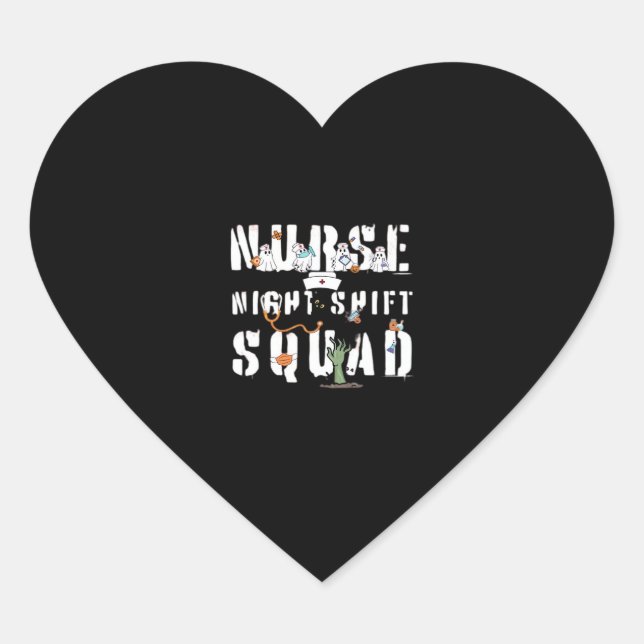 Nurse Night Shift Halloween Squad Classic T - Shir Herz-Aufkleber (Vorderseite)