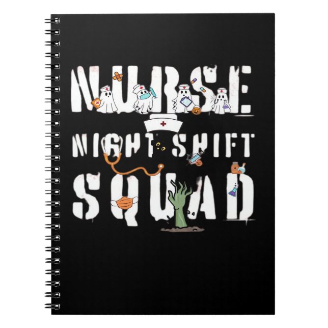 Nurse Night Shift Halloween Squad Classic T - Shir Notizblock (Vorderseite)