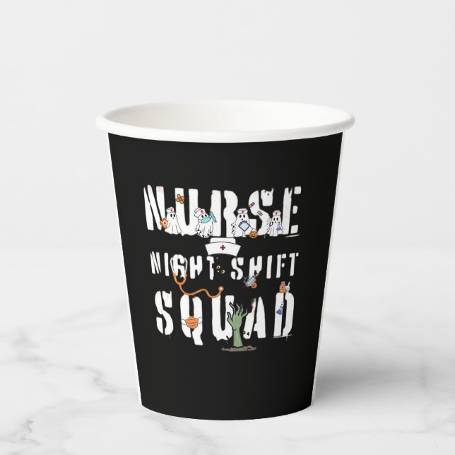 Nurse Night Shift Halloween Squad Classic T - Shir Pappbecher (Vorderseite)