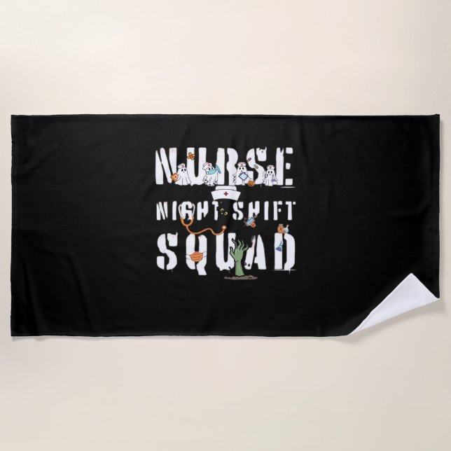 Nurse Night Shift Halloween Squad Classic T - Shir Strandtuch (Vorderseite)