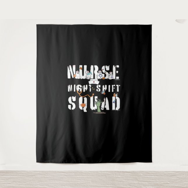Nurse Night Shift Halloween Squad Classic T - Shir Wandteppich (Vorderseite)