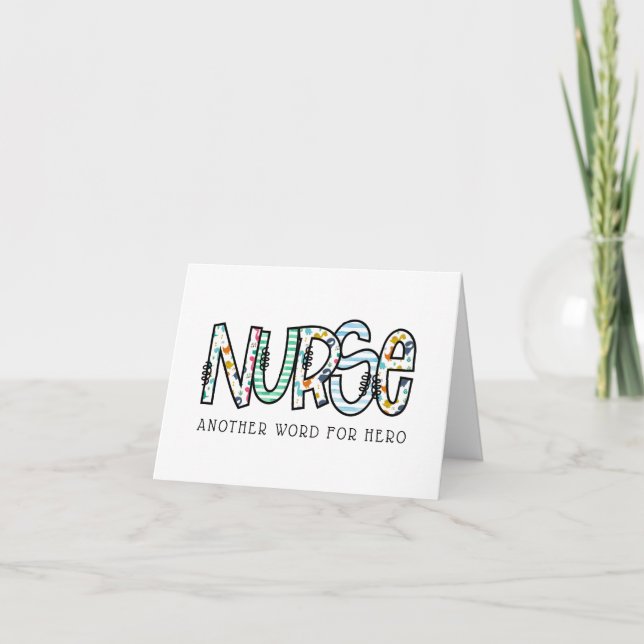 Nurse Noch ein Wort für Helden Vielen Dank Dankeskarte (Vorderseite)