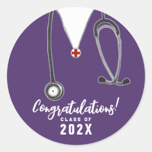 Nurse Nursing School Grad Classic Round Stick Runder Aufkleber