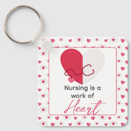 Nurse Nursing Valentine Day Rosa Herzname am Schlüsselanhänger