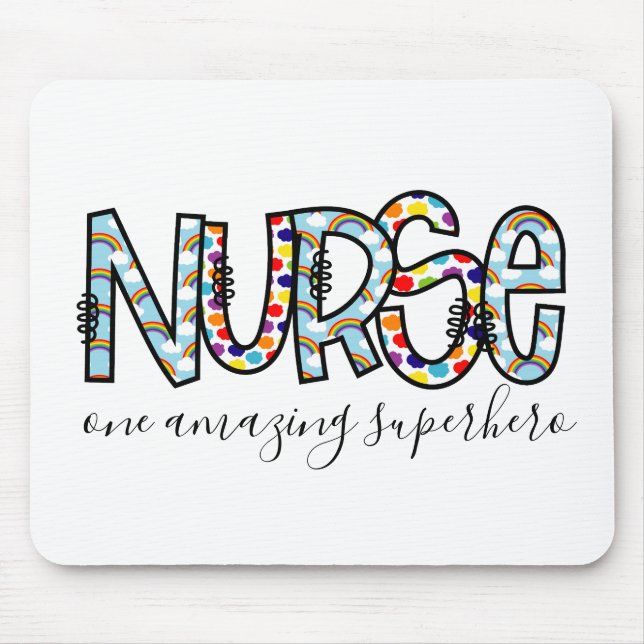 Nurse One Phantastisch Superhero Moderne Typografi Mousepad (Vorne)