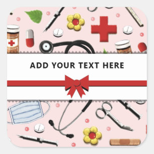 Nurse or Doctor Personalized Square Sticker