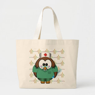 nurse owl jumbo stoffbeutel