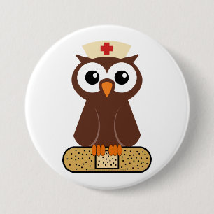 Nurse Owl (ohne Bandaibe) Button