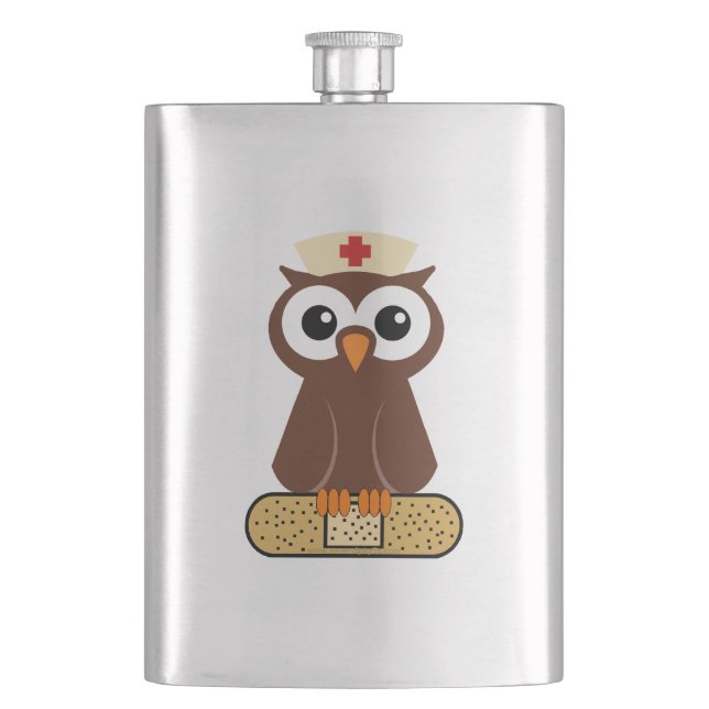 Nurse Owl (w/bandaid) Flachmann (Vorderseite)