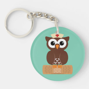 Nurse Owl (w/bandaid) Schlüsselanhänger