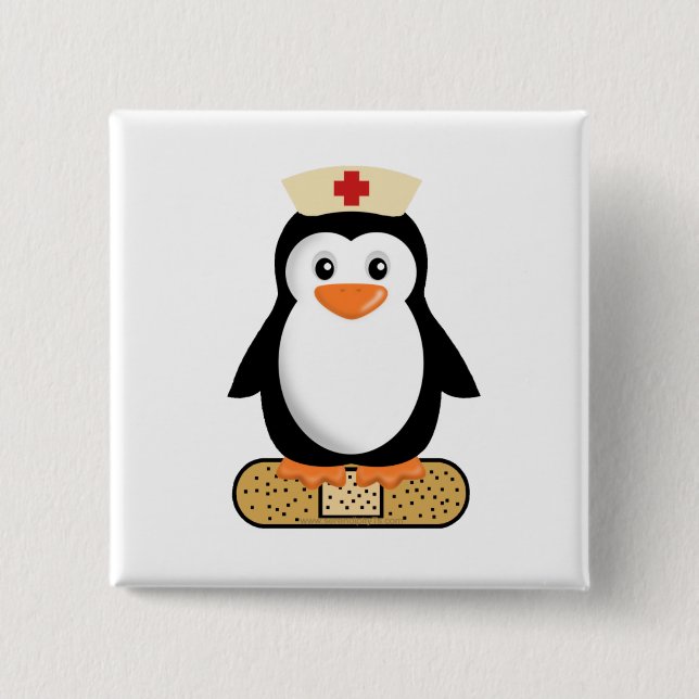 Nurse Penguin (ohne Bandaid) Button (Vorderseite)