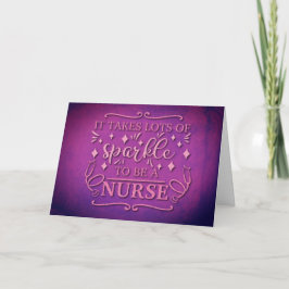 Nurse Pink Glitzer Danke, dass Sie Lila schätzen Karte
