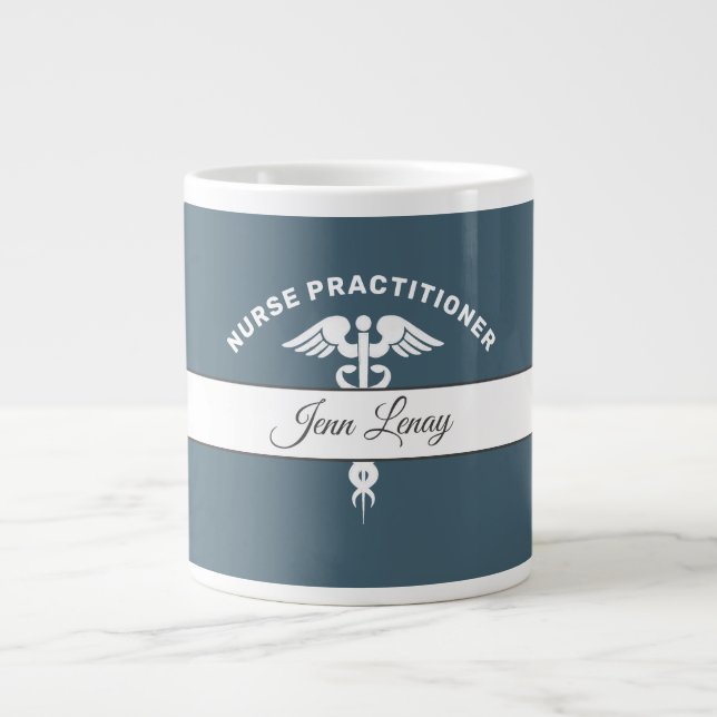 Nurse Practitioner Abschluss Script Personalisiert Jumbo-Tasse (Vorderseite)
