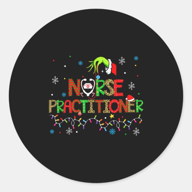Nurse Practitioner Christmas Shirt For Women  Runder Aufkleber (Vorderseite)