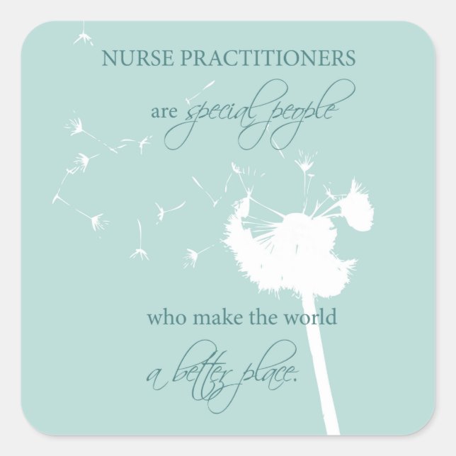 Nurse Practitioner Dandelion Quadratischer Aufkleber (Vorderseite)