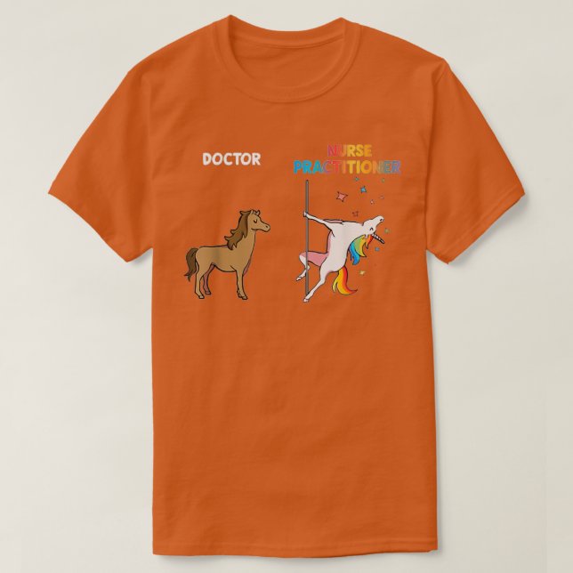 Nurse Practitioner Einhorn Tanzpfeiler Funny Unic T-Shirt (Design vorne)
