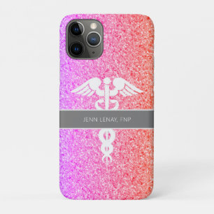Nurse Practitioner FNP Rainbow Glitzer Monogram Case-Mate iPhone Hülle