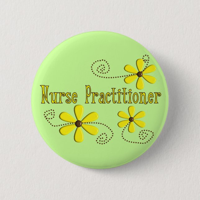 Nurse Practitioner Gifts Daisies Design Button (Vorderseite)