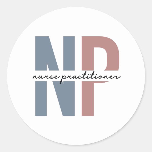 Nurse Practitioner NP Pflegegeschenke Runder Aufkleber (Vorderseite)