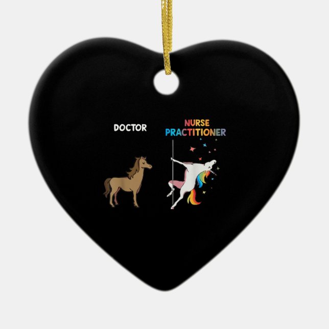 Nurse Practitioner Unicorn Dancing Pole Keramik Ornament (Vorne)
