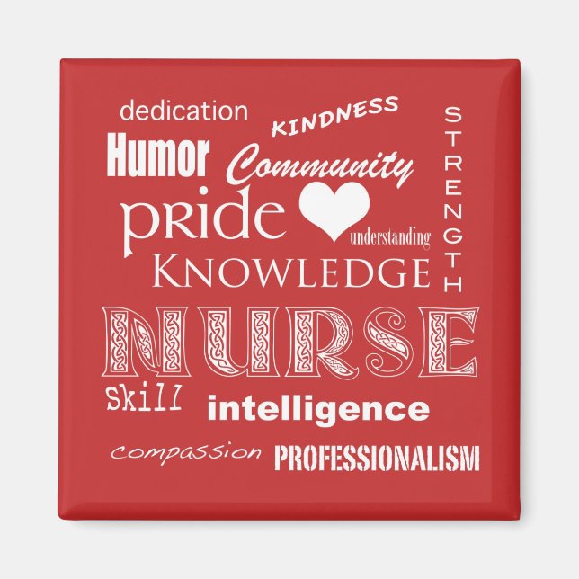 Nurse Pride Attributes-Tomato Red Magnet (Vorne)