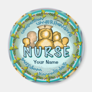 Nurse Rainbow Motto individuelle Name Magnet