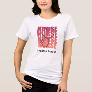 Nurse Repeat Stethoscope RN Tri-Blend Shirt