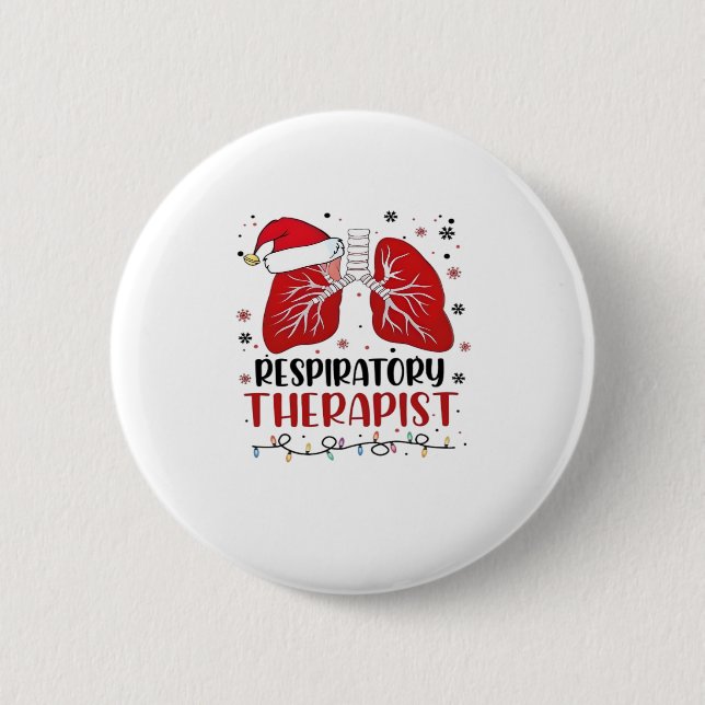 Nurse Respiratory Therapist Christmas, Lung Christ Button (Vorderseite)
