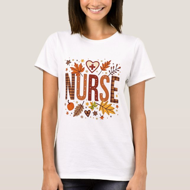 Nurse Retro Bubble Letters Groovy T-Shirt (Vorderseite)