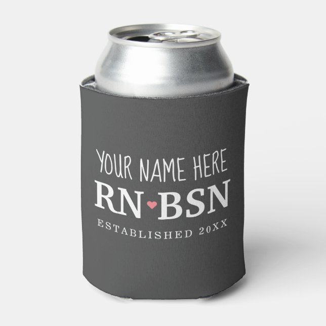 Nurse RN BSN Einfach Niedlich Personalisiert Dosenkühler (Kanne Vorderseite)