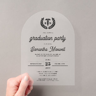 Nurse RN BSN Nursing School Graduation Party Acryleinladungen