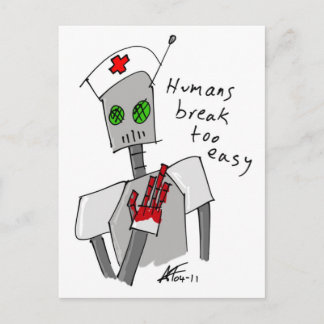 Nurse Robot Postcard Postkarte