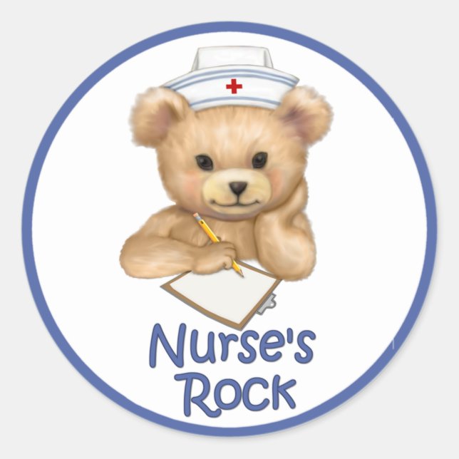 Nurse Rock Runder Aufkleber (Vorderseite)
