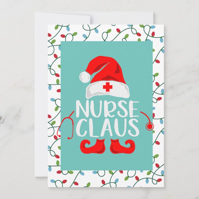 Nurse Santa Claus Weihnachtsfeiertag Feiertagskarte (Vorderseite)