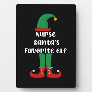 Nurse Santa's Lieblings Elf Funny Nurse Weihnachte Fotoplatte