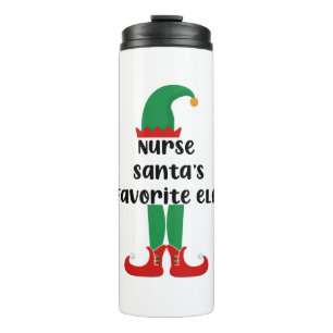 Nurse Santa's Lieblings Elf Funny Nurse Weihnachte Thermosbecher