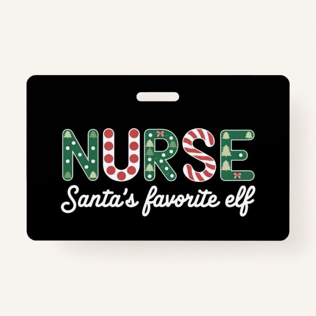 Nurse Santa's Lieblings Elf Life Nurse Day Geschen Ausweis (Vorderseite)
