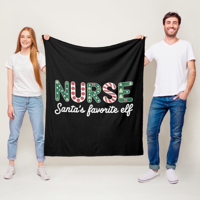 Nurse Santa's Lieblings Elf Life Nurse Day Geschen Fleecedecke (Beispiel)