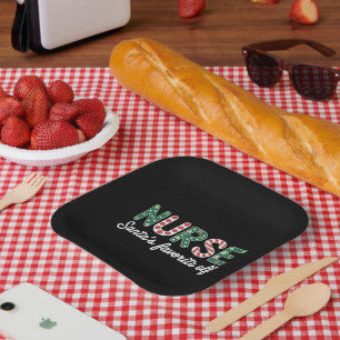 Nurse Santa's Lieblings Elf Life Nurse Day Geschen Pappteller