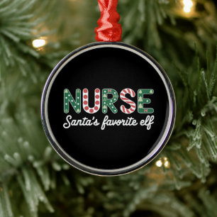 Nurse Santas Lieblings-Elfen-Leben Krankenpfleger  Ornament Aus Metall
