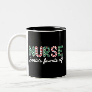 Nurse Santas Lieblings-Elfen-Leben Krankenpfleger  Zweifarbige Tasse