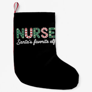 Nurse Santas Lieblings-Elfen-Leben-Nurse-Tags-Gesc Kleiner Weihnachtsstrumpf